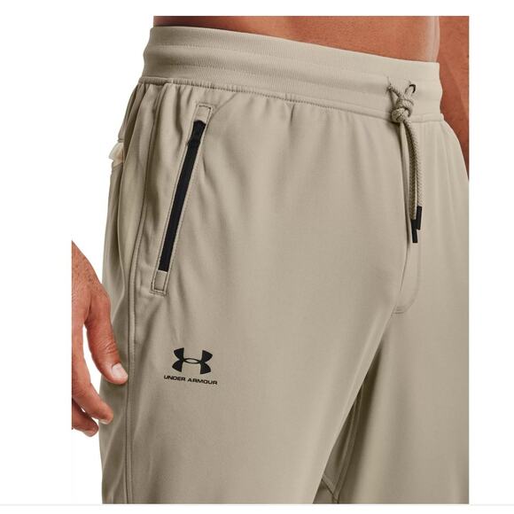 UNDER ARMOUR Sportstyle Jogger Pants Fleece Khaki Gym Training Lounge Mens Sz M - Picture 2 of 13